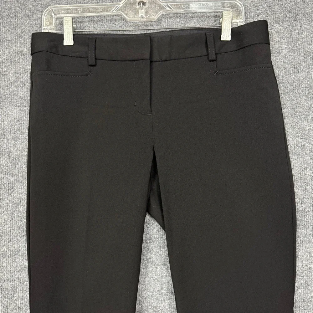Express Columnist Dress Pants Women 6R Black Straight Leg Mid Rise Stretch Work